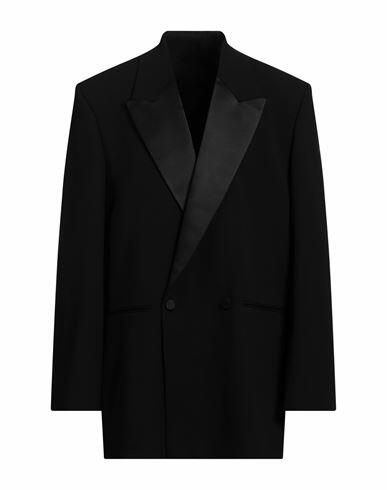 Dries Van Noten Man Blazer Black Virgin Wool, Elastane Cover