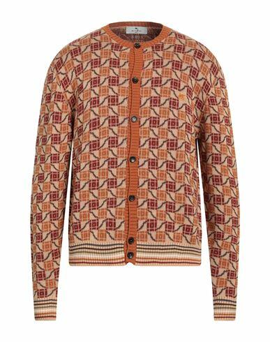 Etro Man Cardigan Rust Cotton, Wool Cover