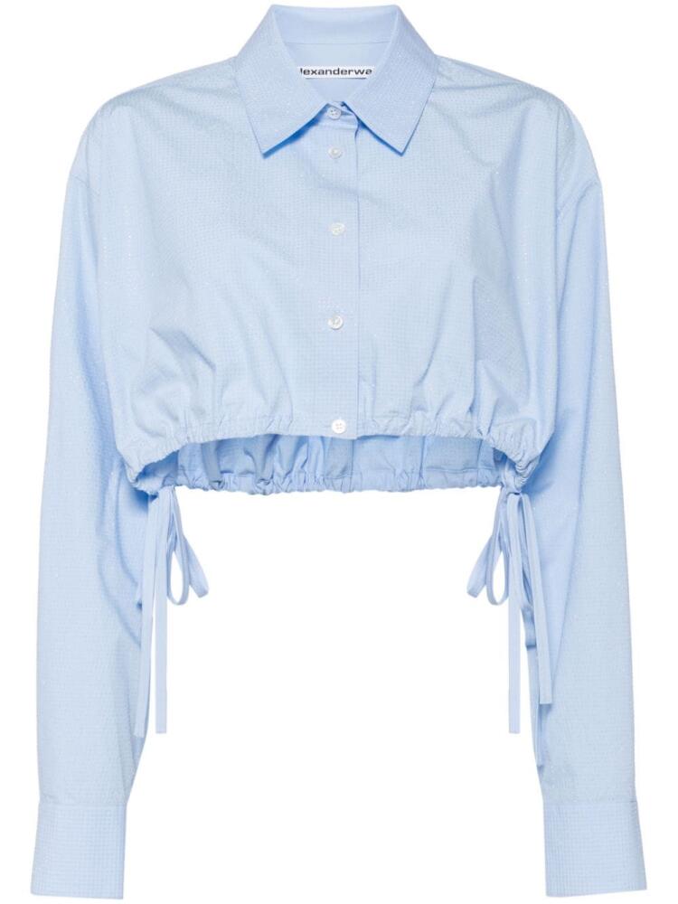 Alexander Wang rhinestone-embellished cropped shirt - Blue Cover