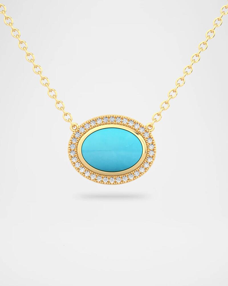 Jamie Turner 18K Gold Aurora Pendant Necklace with Turquoise and Diamonds Cover