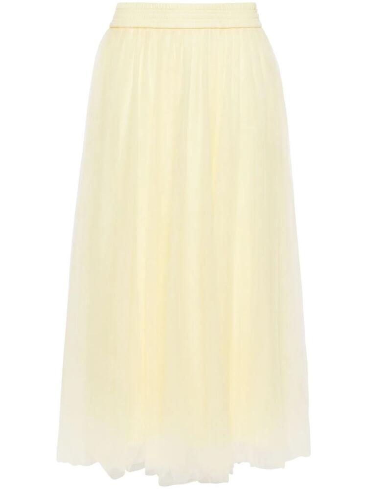 Fabiana Filippi elasticated-waist tulle midi skirt - Yellow Cover