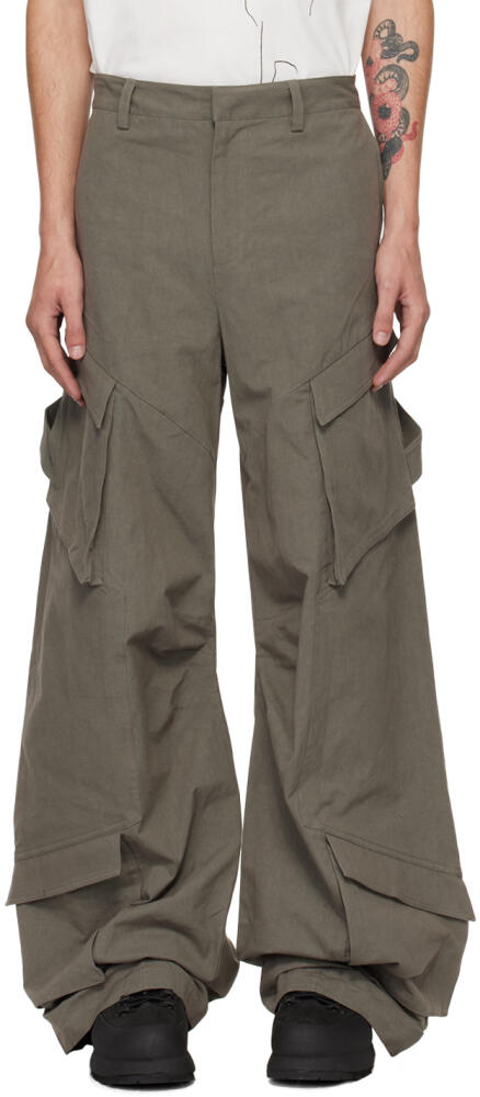 HELIOT EMIL Khaki Cellulae Cargo Pants Cover