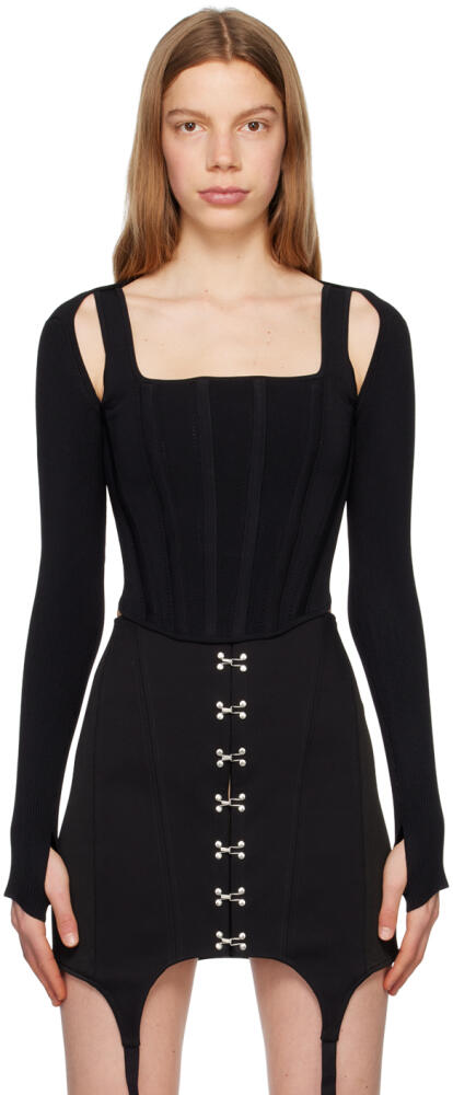 Dion Lee Black Corset Long Sleeve T-Shirt Cover