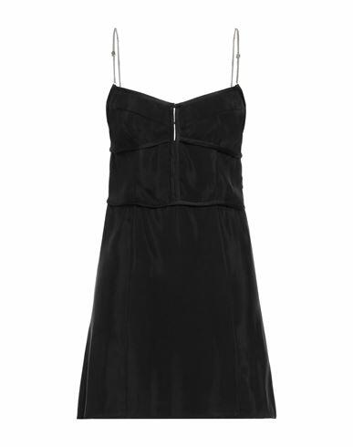 Palm Angels Woman Mini dress Black Cupro, Metal Cover