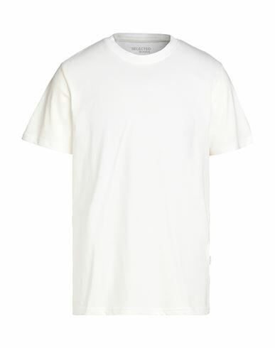 Selected Homme Man T-shirt White Organic cotton Cover