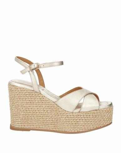 Unisa Woman Espadrilles Platinum Leather Cover