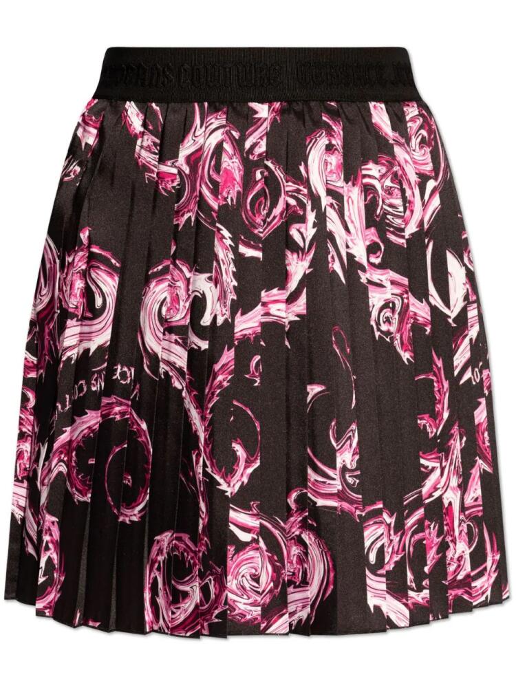 Versace Jeans Couture abstract-pattern print mini skirt - Black Cover