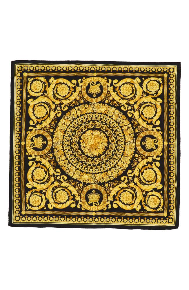 Versace Barocco Silk Scarf in Black/Gold Cover