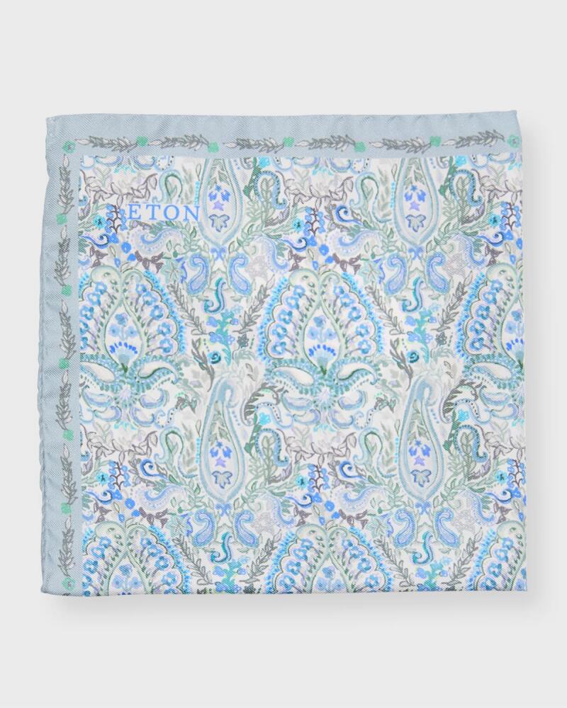 Eton Men's Paisley-Print Silk Pocket Square Cover