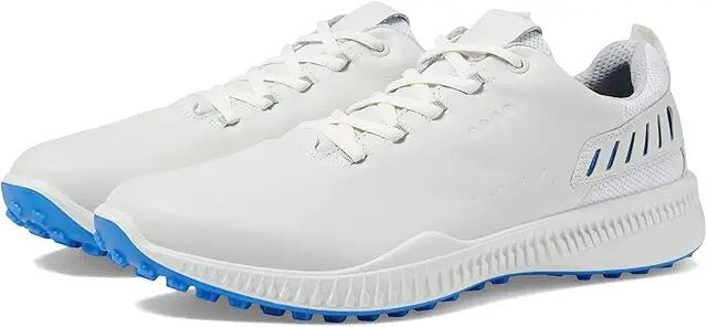 ECCO Golf S-Hybrid Hydromax Golf Shoes (White/White/Blue Cow Leather) Men's Shoes Cover