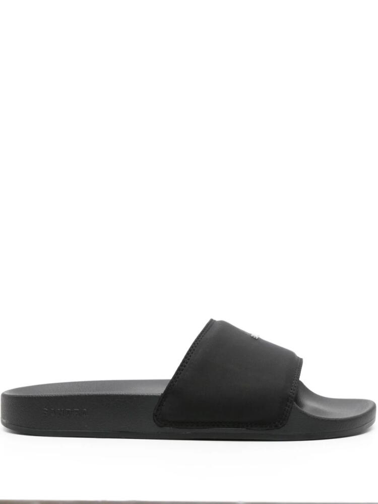 SANDRO logo-plaque flat slides - Black Cover