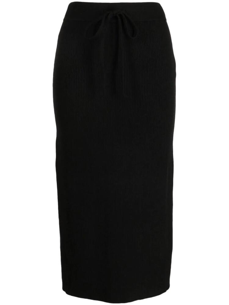 CHOCOOLATE logo-embroidered ribbed midi skirt - Black Cover