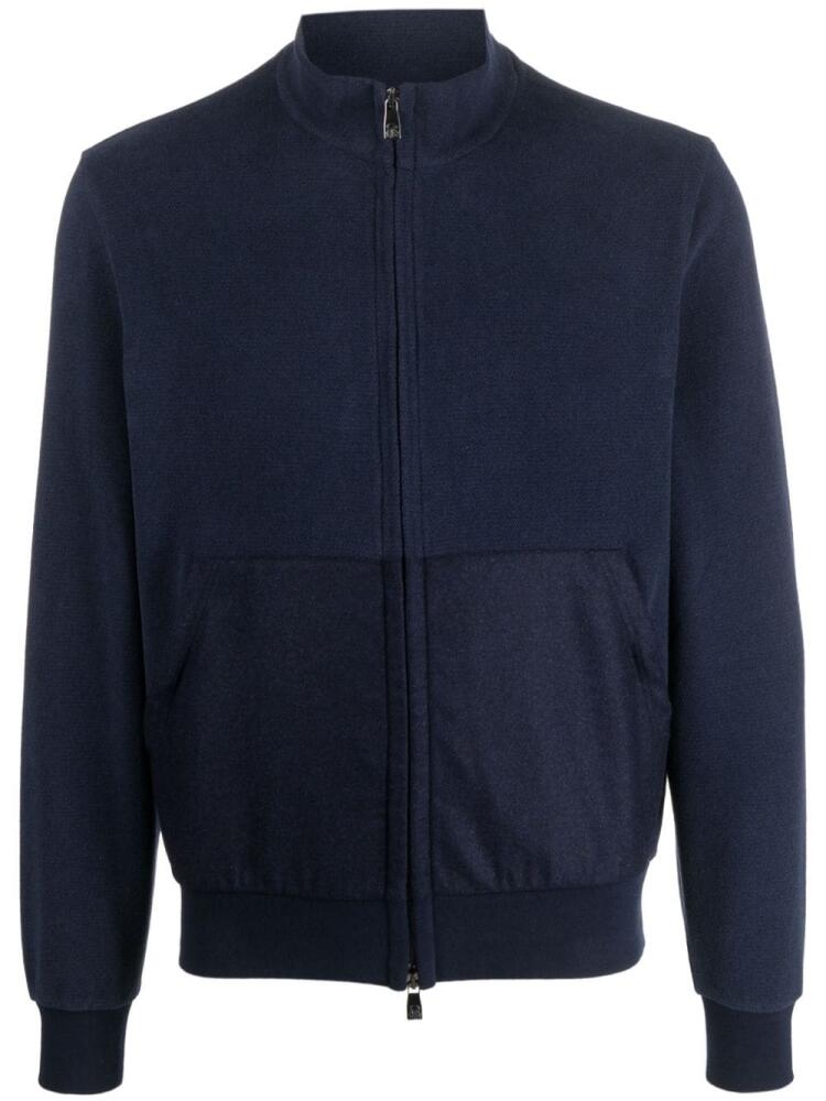 Corneliani mock-neck zip-up sweatshirt - Blue Cover