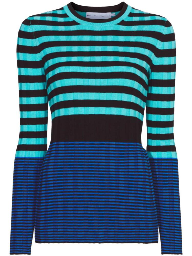 Proenza Schouler White Label stripe-print long-sleeve jumper - Blue Cover