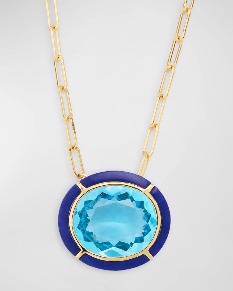 Goshwara 18K Melange Blue Topaz and Lapis Lazuli Pendant Necklace Cover