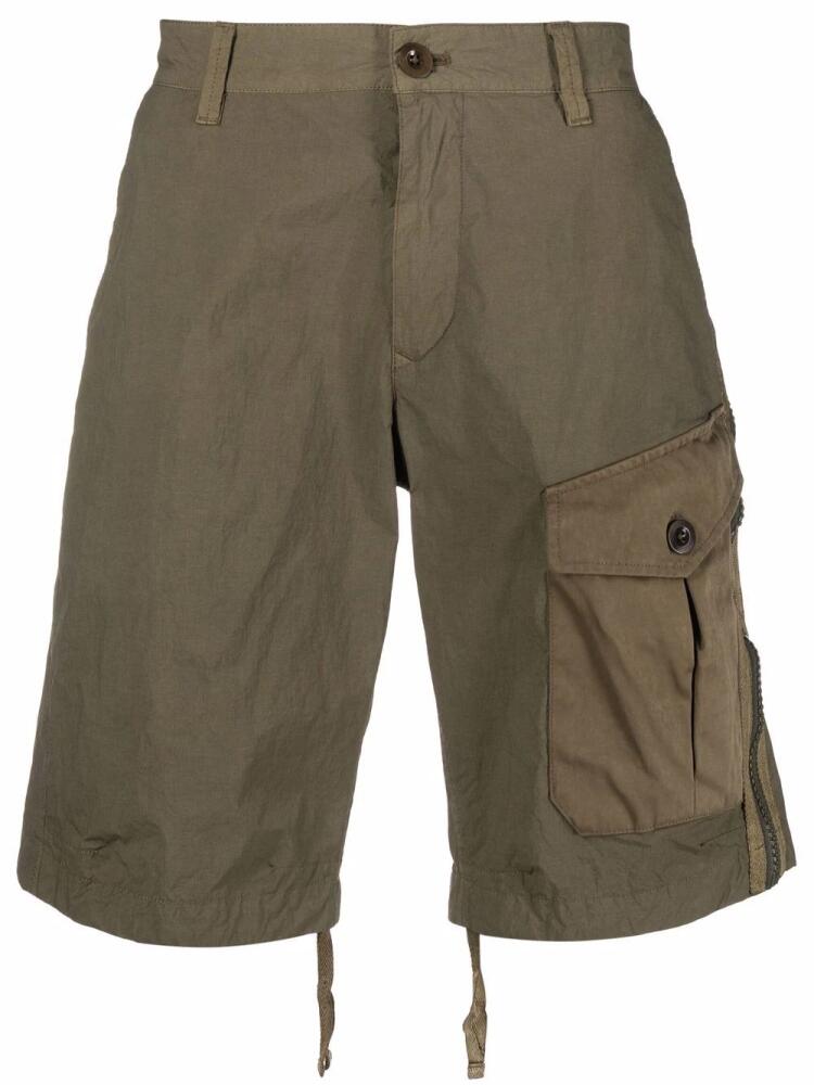 Ten C zip-detail bermuda shorts - Green Cover