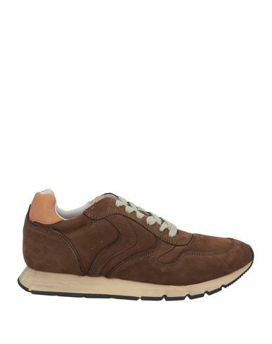 Voile Blanche Man Sneakers Dark brown Leather, Textile fibers Cover