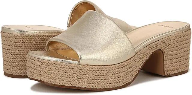 Vince Margo Slide Platform Sandals (Champagne Metallic Espadrille) Women's Sandals Cover