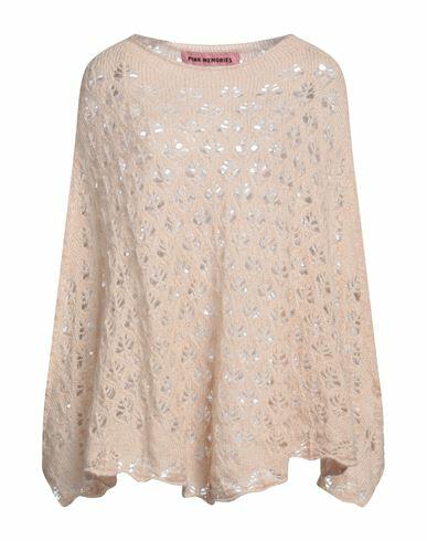 Pink Memories Woman Cape Beige Polyamide, Mohair wool, Wool Cover