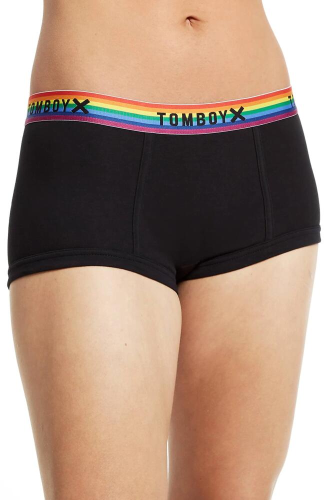 TomboyX Boyshorts in Black Rainbow Logo Cover