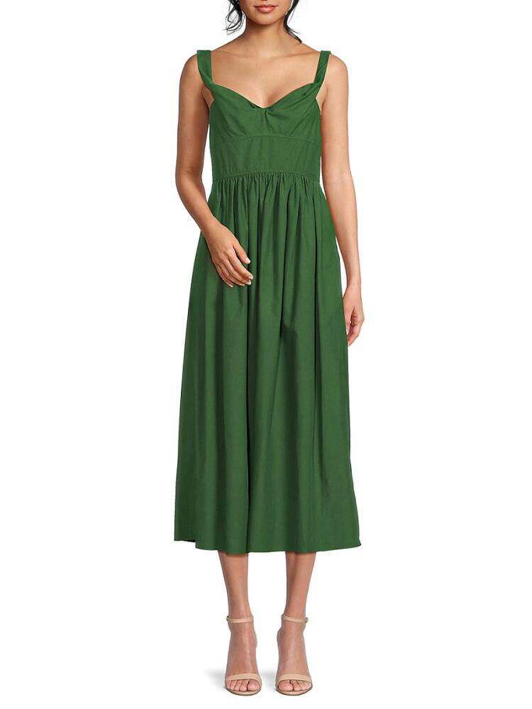 Rebecca Taylor Women's Sweetheart Midi Dress - Emerald Cover