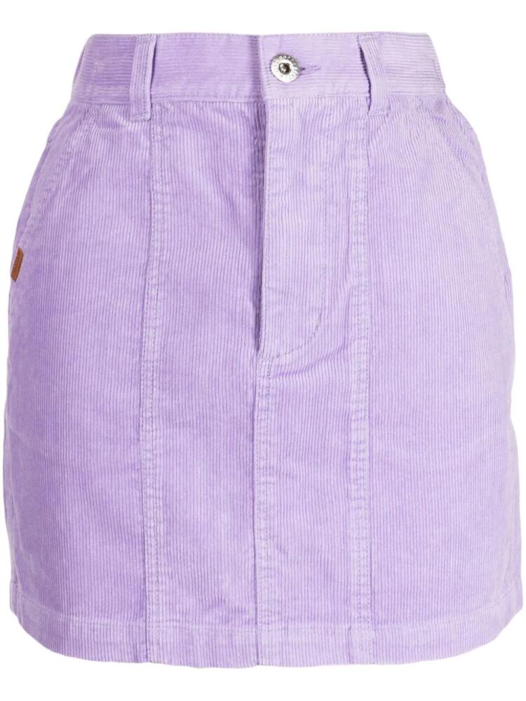 CHOCOOLATE logo-patch cotton corduroy miniskirt - Purple Cover