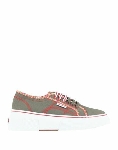 Max & co. With Superga Woman Sneakers Military green Cotton Cover