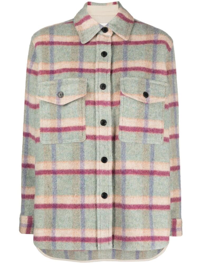 MARANT ÉTOILE checkered fleece shirt jacket - Green Cover