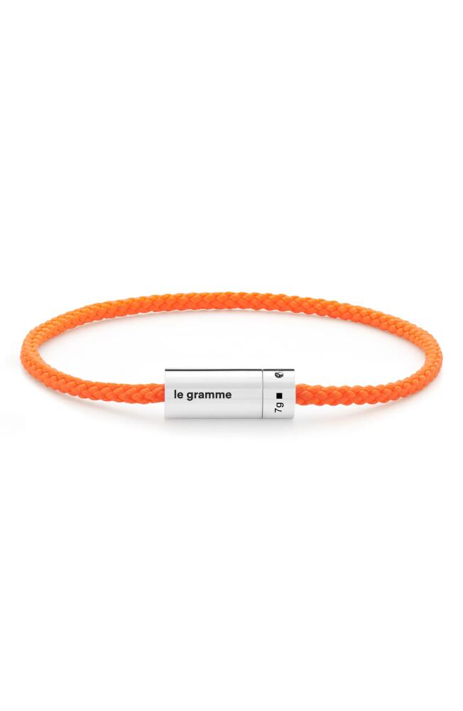 le gramme 7G Nato Polished Sterling Silver Orange Cable Bracelet Cover