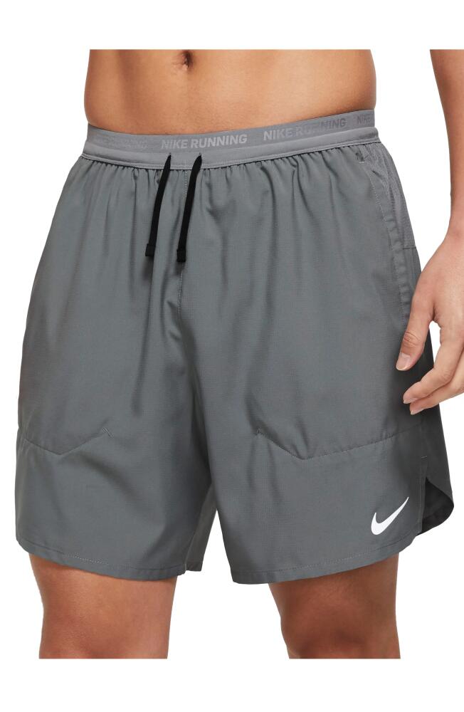 Nike Dri-FIT Stride 2-in-1 Running Shorts in Smoke Grey/Silver Cover