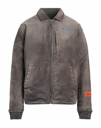 Heron Preston Man Jacket Khaki Cotton Cover