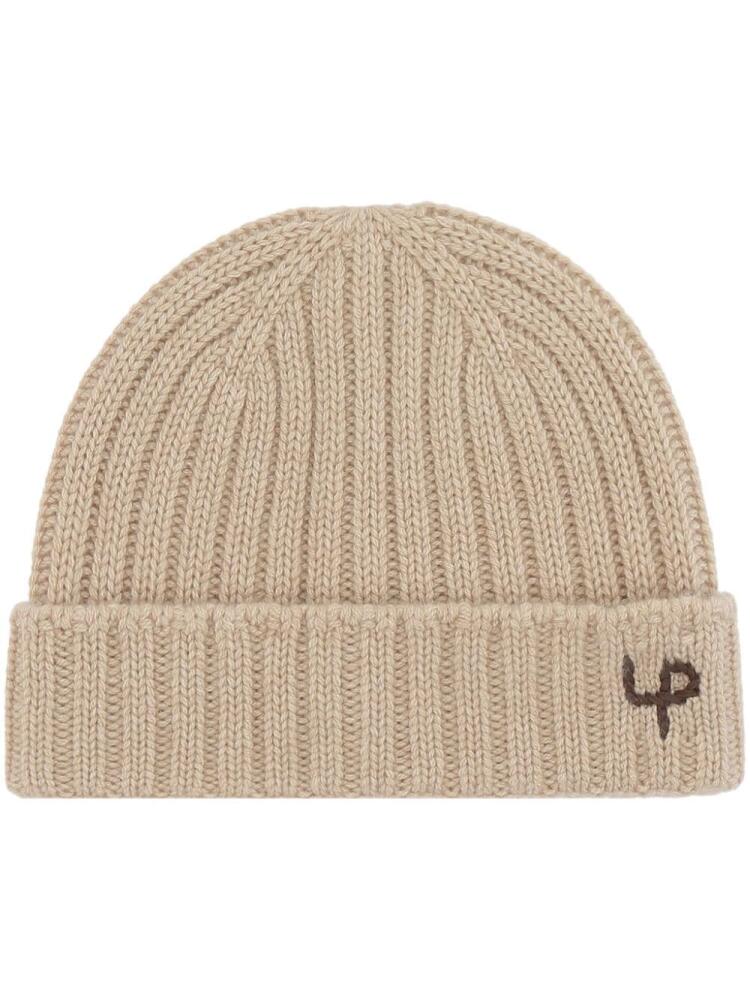 Loro Piana logo-embellished ribbed-knit beanie - Neutrals Cover