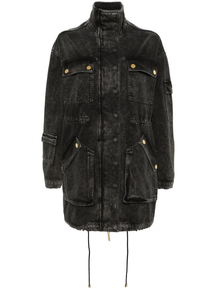 Elisabetta Franchi drop-shoulder denim parka - Black Cover