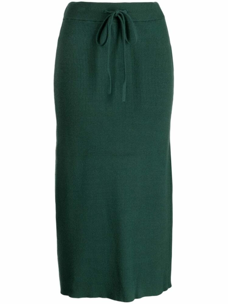 CHOCOOLATE logo-embroidered ribbed midi skirt - Green Cover