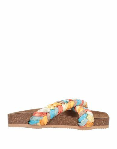 De Siena Woman Sandals Azure Natural raffia Cover