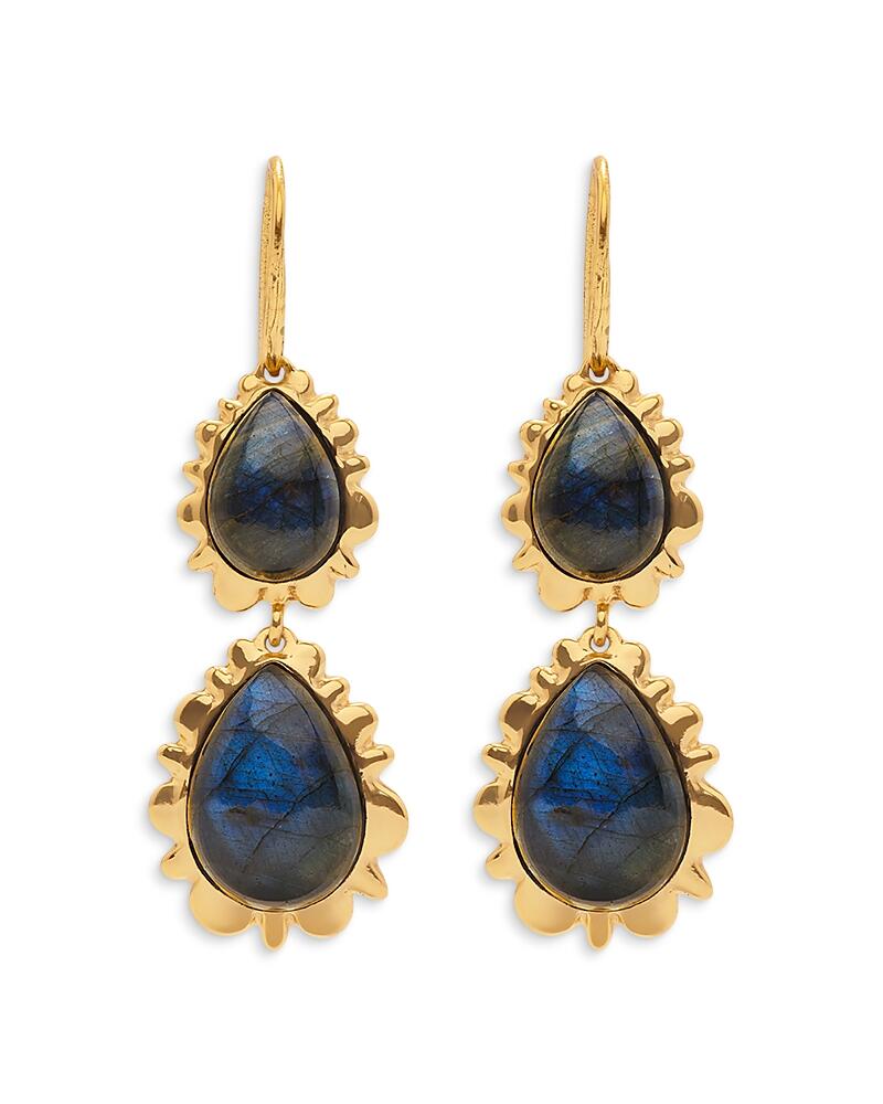 Capucine De Wulf Bliss Labradorite Double Drop Earrings in 18K Gold Plated Cover