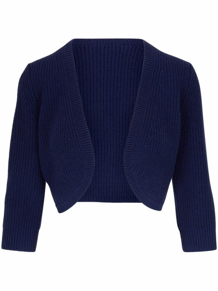 Michael Kors cropped knitted cashmere bolero - Blue Cover