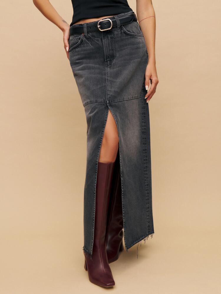 Reformation Tazz Maxi Denim Skirt Cover