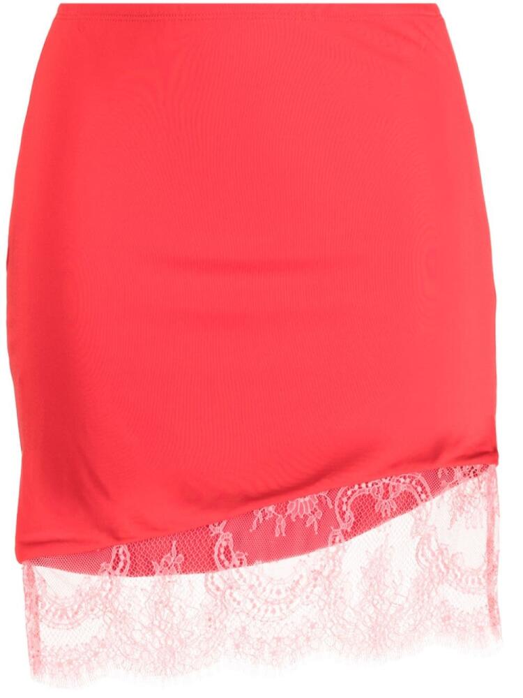 Fleur Du Mal floral-lace miniskirt - Red Cover