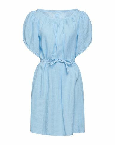 120% Lino Woman Mini dress Sky blue Linen Cover