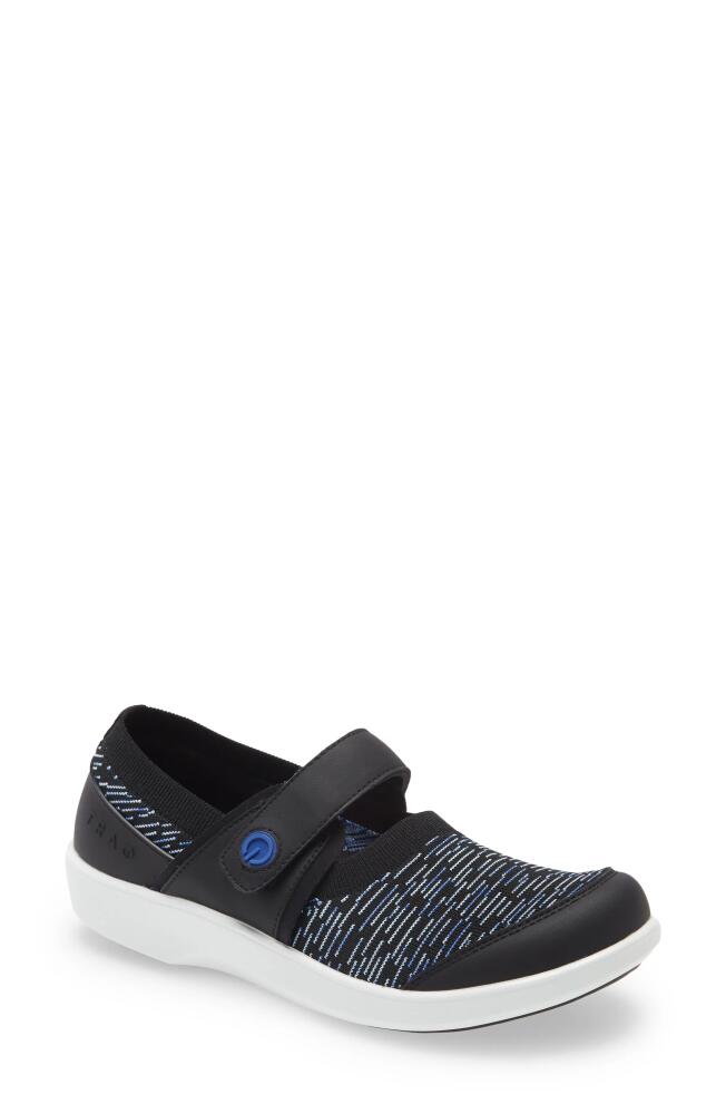 TRAQ by Alegria Qutie Mary Jane Flat in Blue Dash Leather Cover