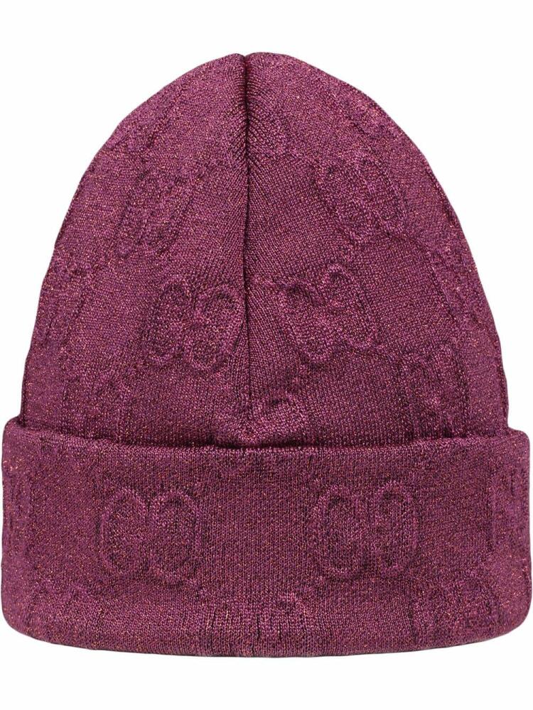 Gucci Interlocking G metallic-knit beanie - Pink Cover