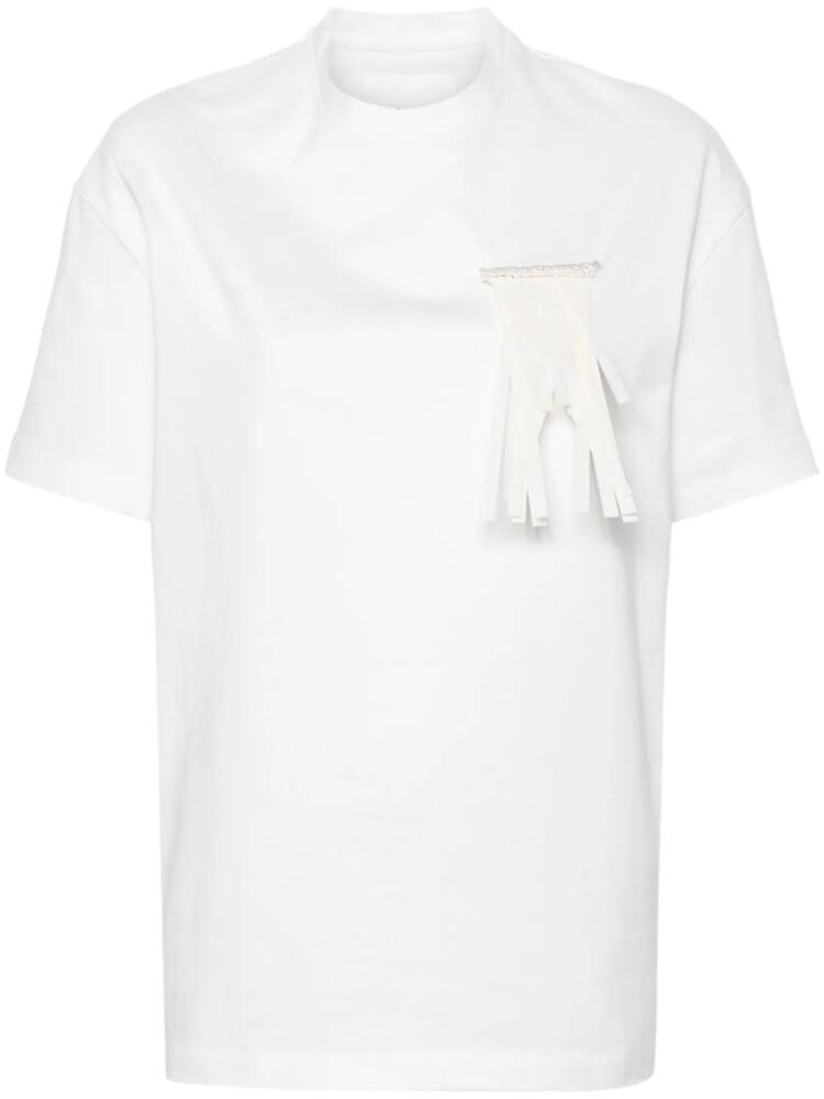 Jil Sander brooch-detailed cotton T-shirt - White Cover