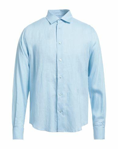 Trussardi Man Shirt Sky blue Size 17 ¾ Linen Cover