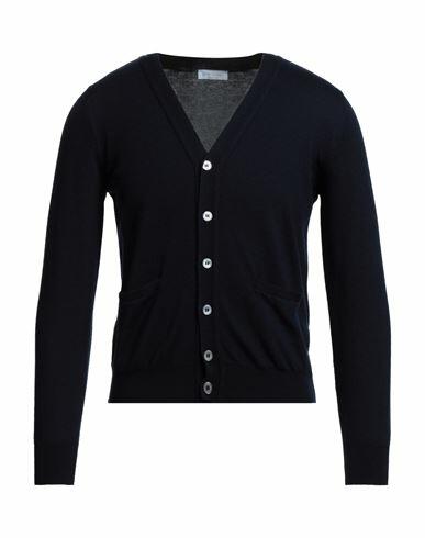 Gran Sasso Man Cardigan Midnight blue Virgin Wool Cover