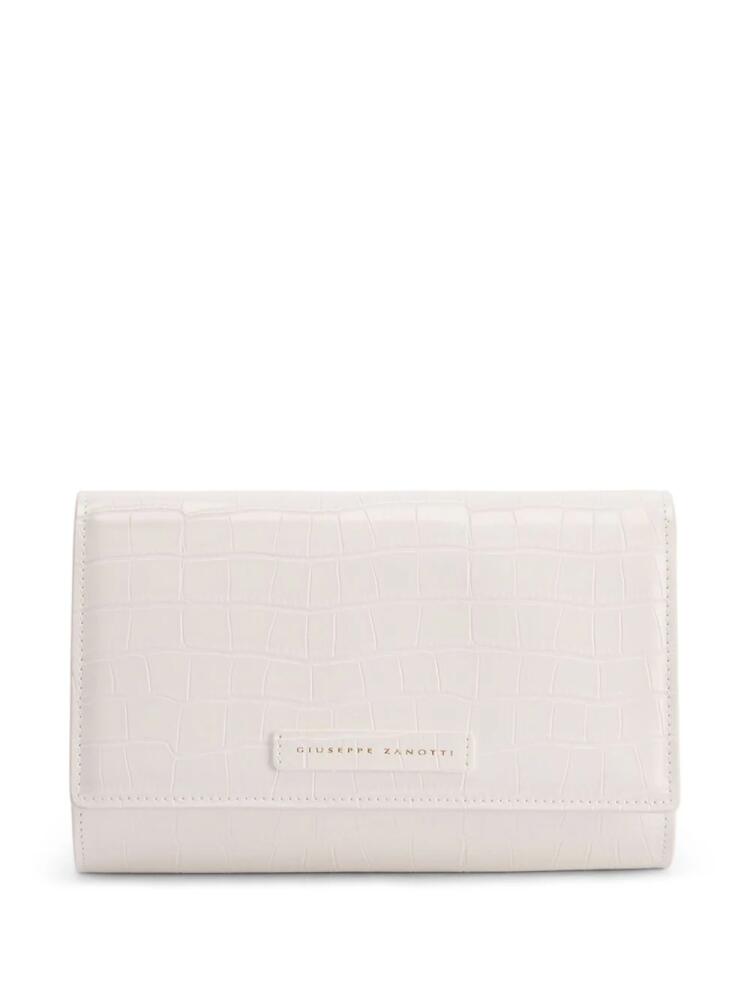 Giuseppe Zanotti embossed-crocodile clutch bag - White Cover