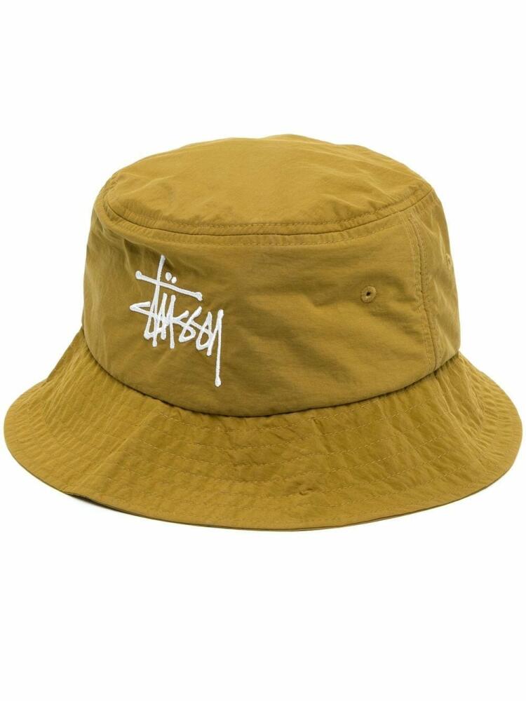 Stüssy embroidered logo bucket hat - Yellow Cover