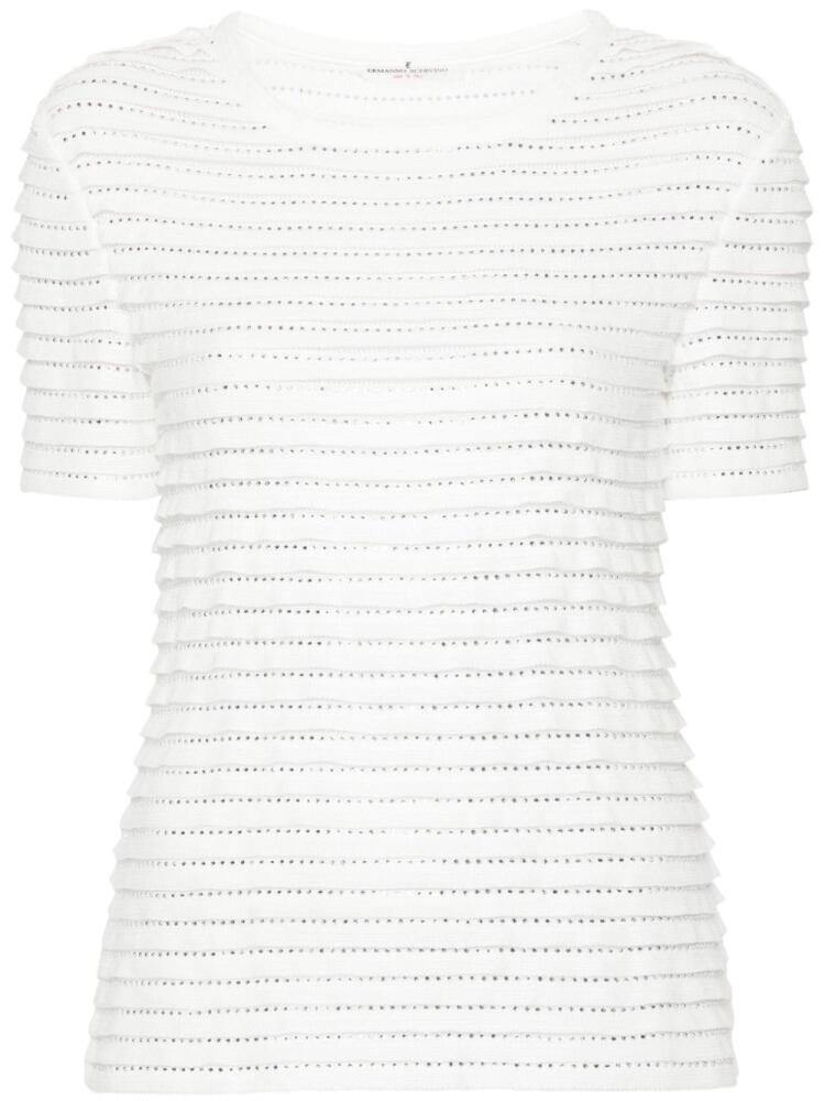 Ermanno Scervino crystal-embellished ruffled top - White Cover