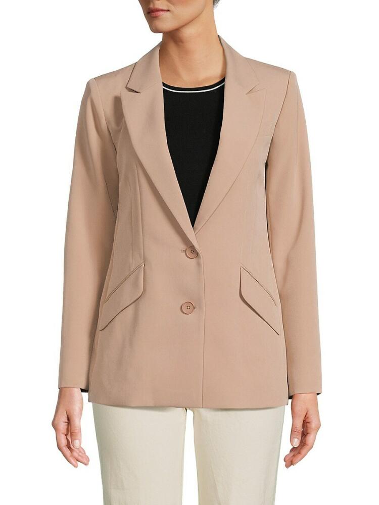 DKNY Women's Peak Lapel Blazer - Cafe Au La Cover