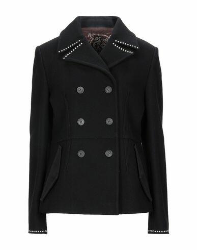 Golden Goose Woman Coat Black Wool, Polyamide Cover